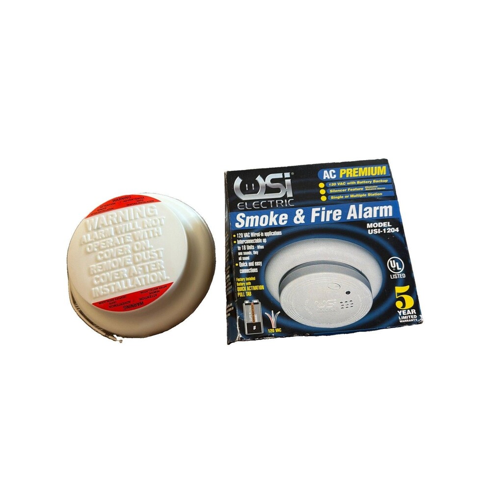 USI Electric USI-1204 Hardwired Ionization Smoke and Fire Alarm